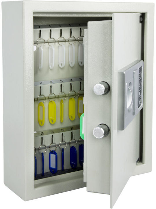 Osio Wall-Mounted Combination Key Holder Metallic With Keyboard 48 Hooks 30x10x36cm