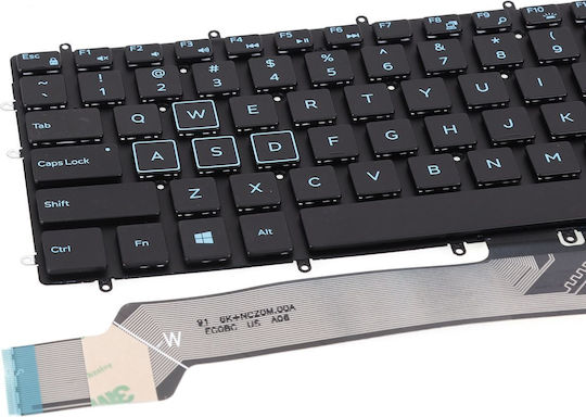Dell Inspiron 15-5565 Задно Осветяване Лаптоп Клавиатура Вариант 2