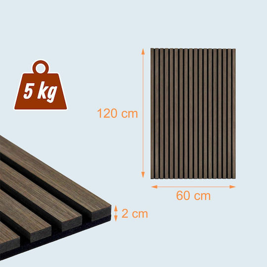 Relaxdays Acoustic Panel Set 120 X 60 Cm Dark Brown 120x2x60 Cm