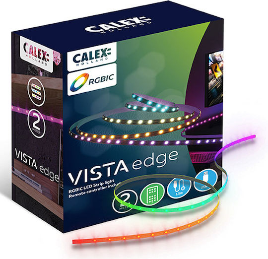 Calex Bandă LED Pentru televizor USB 5V Bianco reglabil Lumină 2m cu Sursă de alimentare & Telecomandă