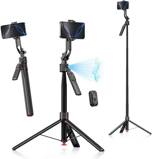 4Smarts Selfie Stick Τρίποδο Κινητού με Φωτισμό Μαύρο
