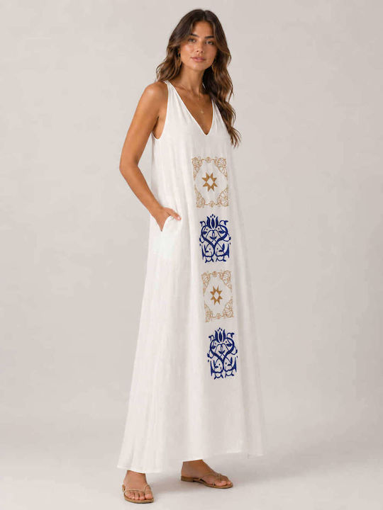 Summer Midi Leather White Dress