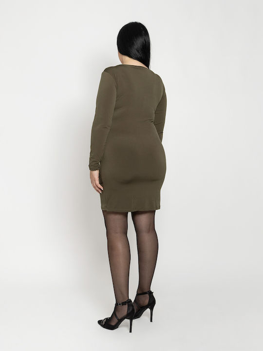 Rochie Mini Wrap-Around Khaki