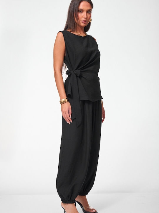 Damen Schwarz Set mit Gummibandhose