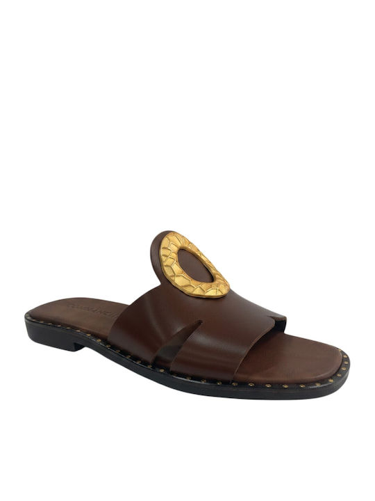 Sandale Casual Damă Din Piele Maro