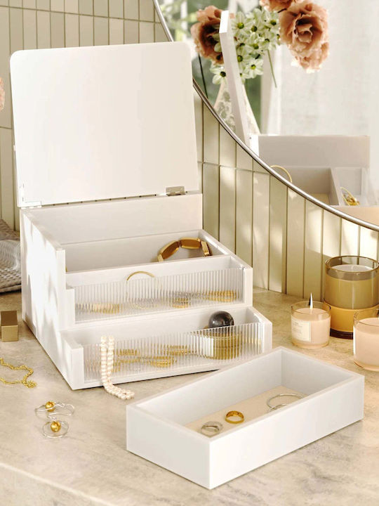 Umbra Wooden Jewellery Box White 24x23x15cm