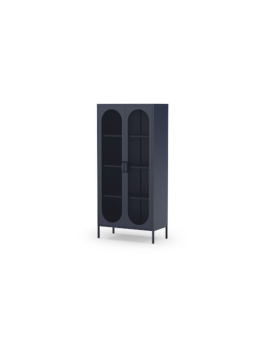 Metal Office Cabinet Diora Blue 40x80x170cm