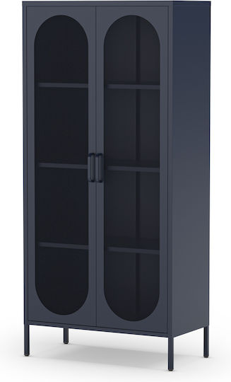 Office Storage Cabinet Diora Metal Blue 40x80x170cm