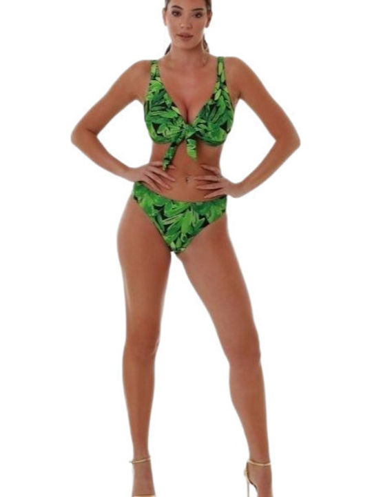 Top Bikini Sutien Cupe D Verde Deschis
