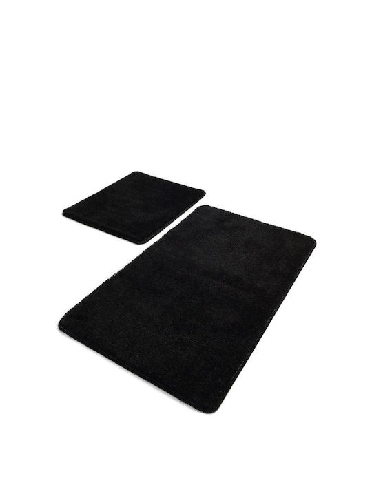 SteweHome Bathroom Accessory Set Plastic Black 2 Pieces
