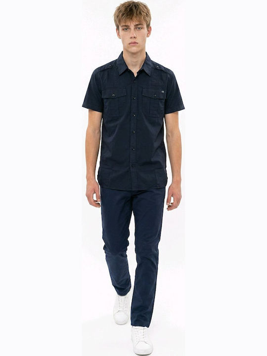 Kurzärmeliges Herrenhemd Blau