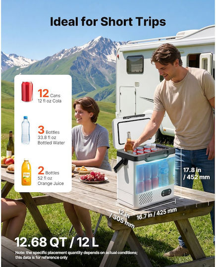 Vevor Φορητό Ψυγείο 12.68lt 100-240V