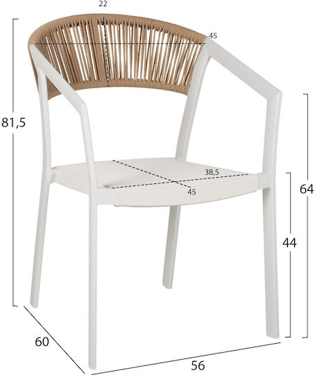 Set Dining Pentru Exterior 5 Piese Alb