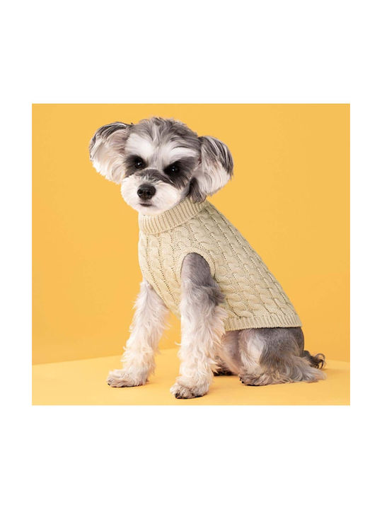 Knitted Sweater For Pet Khaki Back 45cm