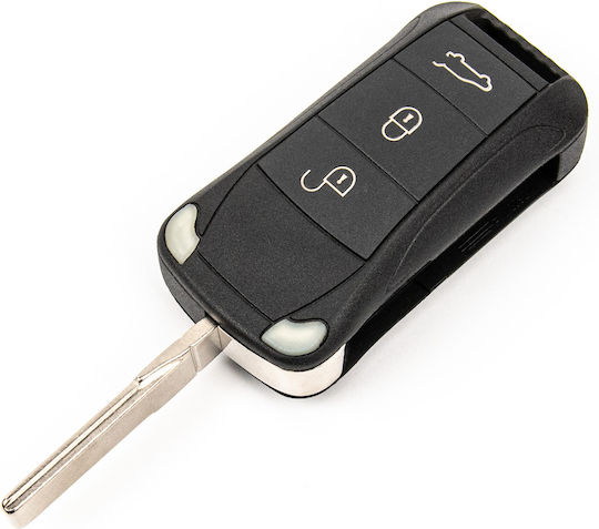 Car Key Shell with Blade with 3 Buttons Remote for Porsche