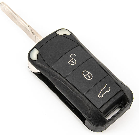 Car Key Shell with Blade with 3 Buttons Remote for Porsche