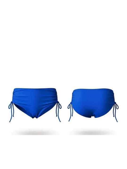 Bikini Bottoms High Waist Slip with Laces Blue