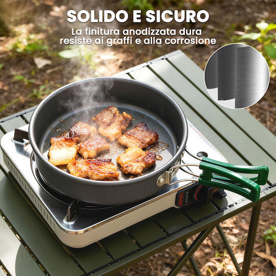 Outsunny Camping Cookware Set Ultralight Kit 8 Pieces Heat Resistant Handles Grey 802-013v00gy