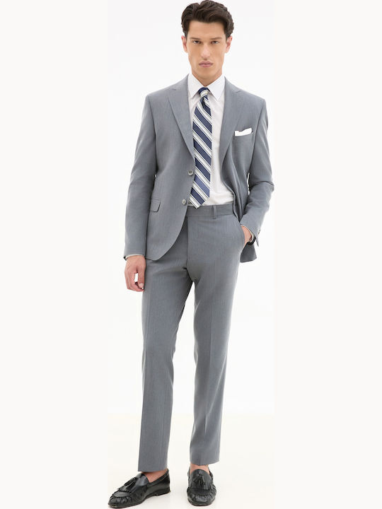 Men's Trousers Slim Fit Dark Grey Melange