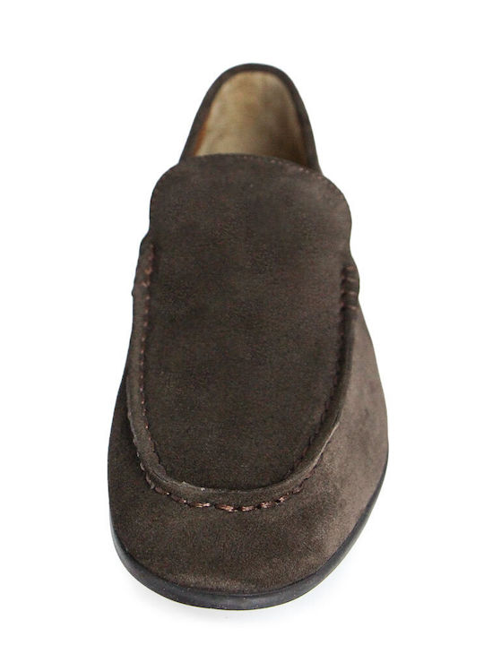 Leather Men's Moccasins In Brown Colour