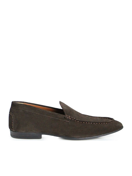 Leather Men's Moccasins In Brown Colour