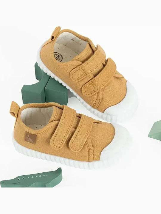 Παιδικά Sneakers με Σκρατς Καφέ