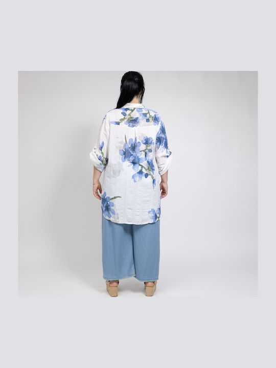 Women's Shirt White Floral