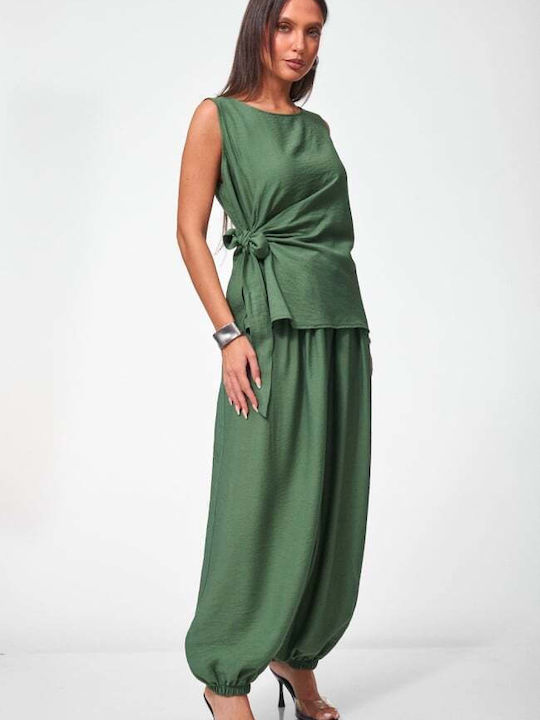 Women's Khaki Set with Trousers with Rubber Band