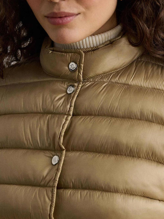 Γυναικείο Puffer Μπουφάν για Χειμώνα Light Beige