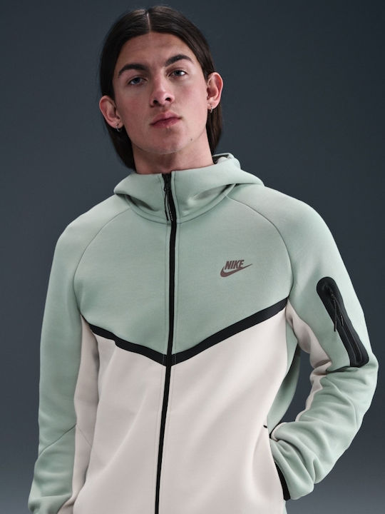 Tech Fleece Windrunner Cardigan With Hood Pistachio-Grey