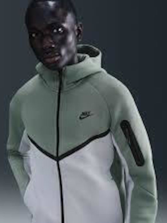 Tech Fleece Windrunner Cardigan With Hood Pistachio-Grey