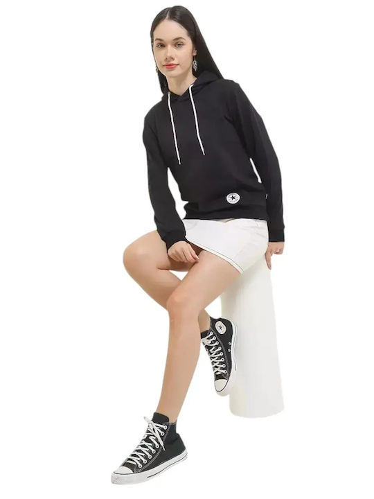 Chuck Cropped Women's Sweatshirt Hooded Black