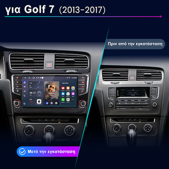 Μπροστινή Οθόνη Multimedia Junsun Vw Golf 7 2013-2017 Android 15 2gb+64gb 9 Ίντσες Gps Ασύρματο Carplay Auto Wifi