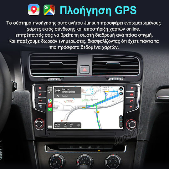 Μπροστινή Οθόνη Multimedia Junsun Vw Golf 7 2013-2017 Android 15 2gb+64gb 9 Ίντσες Gps Ασύρματο Carplay Auto Wifi