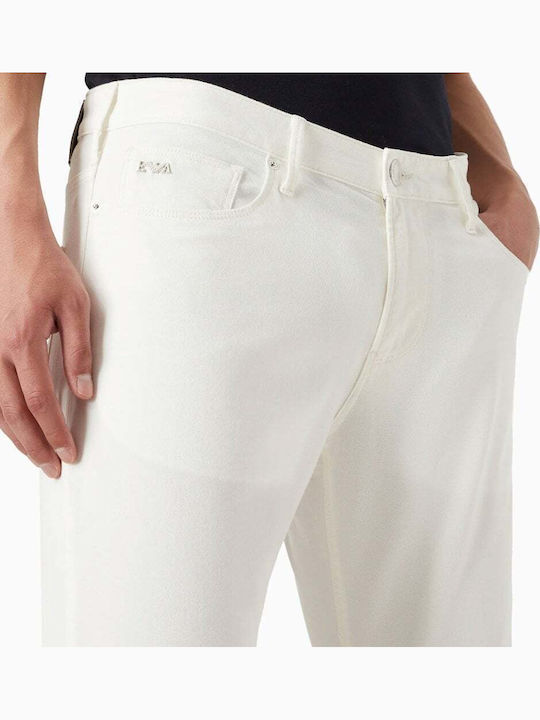 Men's Elastic Jeans Pants With Slim Fit White
