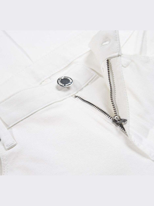 Men's Elastic Jeans Pants With Slim Fit White