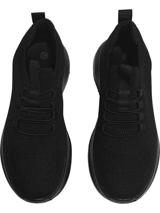 Stoff Herren Slip-Ons Schwarz