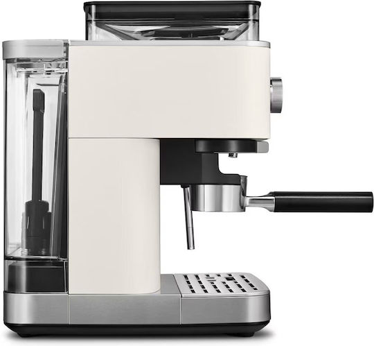 Kitchenaid Αυτόματη Μηχανή Espresso Πίεσης 15bar για Cappuccino με Μύλο Άλεσης Porcelain 5KES6551BPL