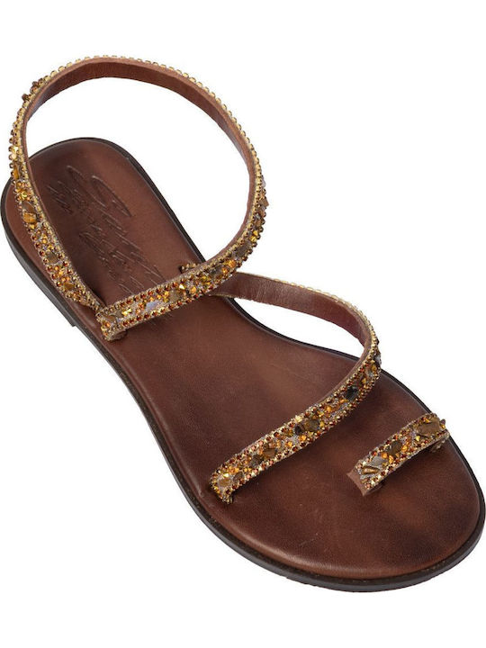 Leather Women's Sandals Brown