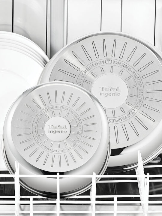 Tefal Ingenio Emotion Σετ Τηγάνια από Ανοξείδωτο Ατσάλι με Αντικολλητική Επίστρωση 3τμχ