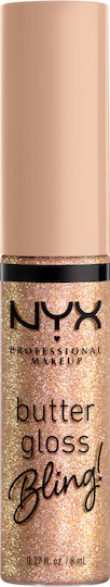 NYX Professional Makeup Butter Gloss Bling! Лип Глос 01 Bring The Bling 8мл