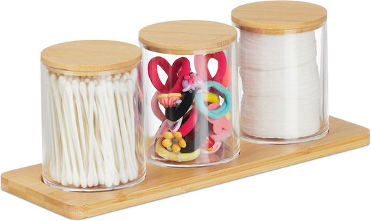Relaxdays Relaxdays Badezimmerbox mit Baumwolle Material Transparent Relaxdays Relaxdays Badezimmerbox mit Baumwolle Material Transparent