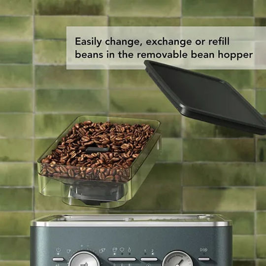 Kitchenaid Juniper Αυτόματη Μηχανή Espresso Πίεσης 15bar για Cappuccino με Μύλο Άλεσης Πράσινη