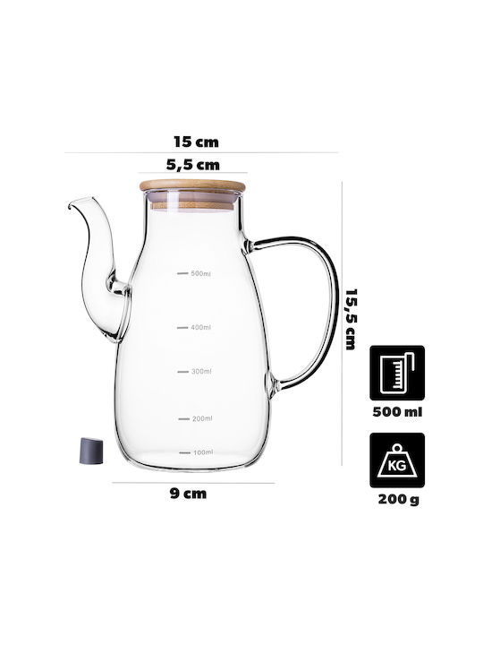 Kadax Glasölkanne mit Fluss 500ml