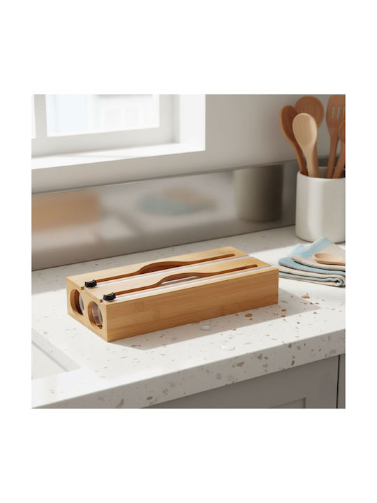 Relaxdays Distribuitor De Role Din Lemn Bej 14x7x33cm 10051755_340