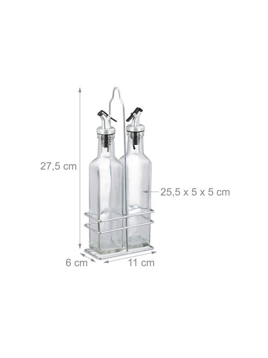 Relaxdays Relaxdays Öl- und Essigspender-Set aus Glas mit Fluss