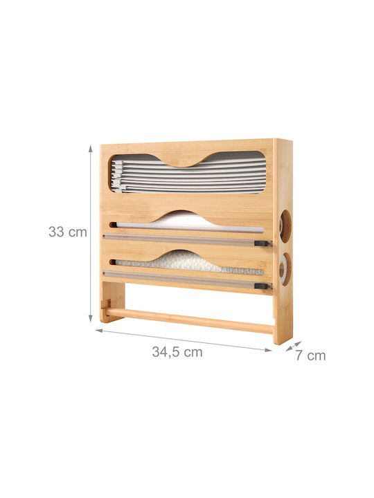 Relaxdays Rollenspender Braun 33x7x34,5cm