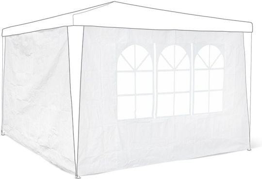 Relaxdays Страничен за Киоск Бял с PVC Покритие 1.9x2.9m