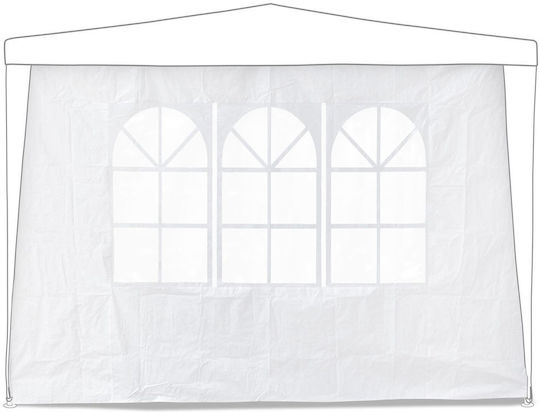 Relaxdays Страничен за Киоск Бял с PVC Покритие 1.9x2.9m