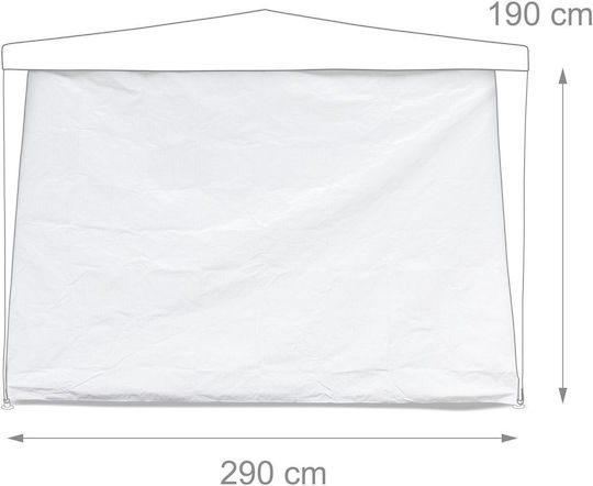 Relaxdays Страничен за Киоск Бял с PVC Покритие 1.9x2.9m